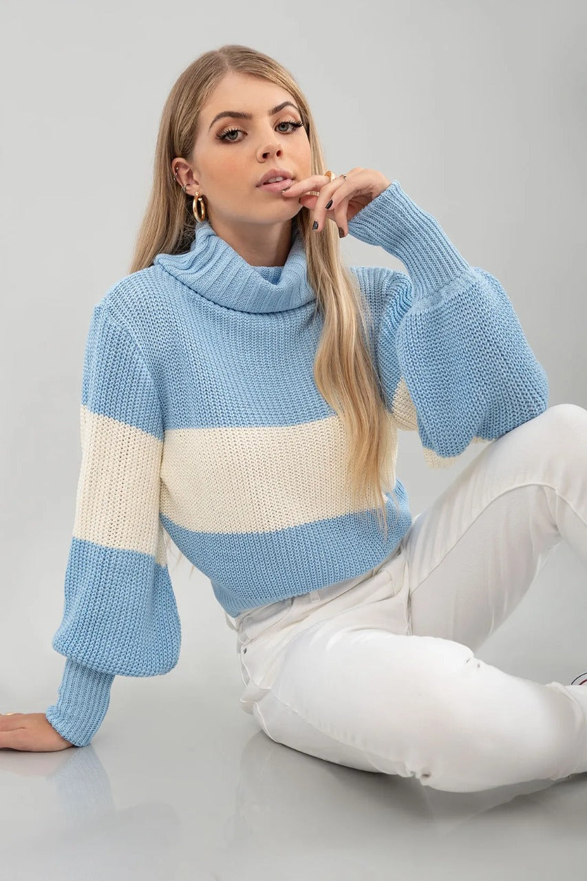 Blusa Tricot Listra Manga Longa Cacharrel - Turquia