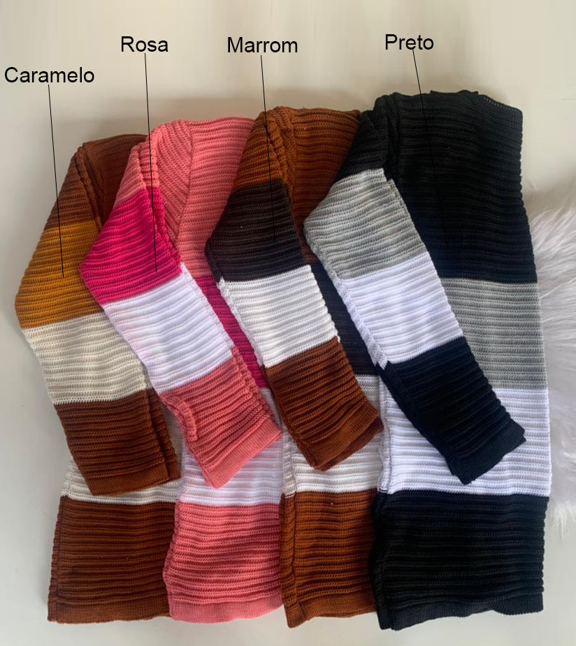Casaco Tricot Listrado Tricolor - Blumenau