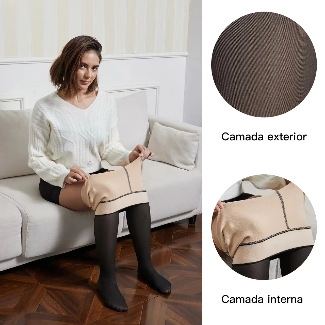 Meia Calça De Lã Térmica - Paris