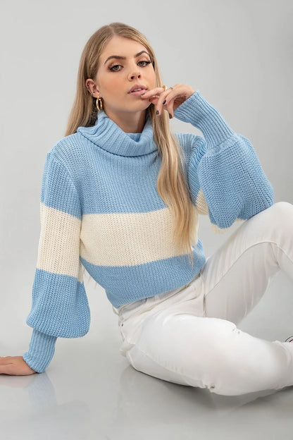 Blusa Tricot Listra Manga Longa Cacharrel - Turquia