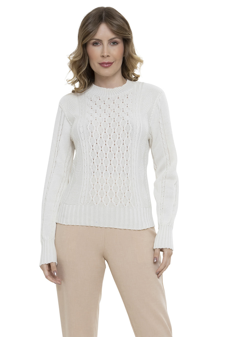 Blusa Tricot Trama Manga Longa - Canes