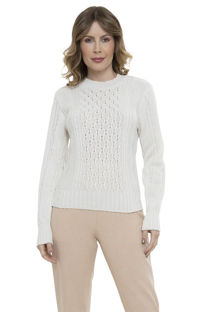 Blusa Tricot Trama Manga Longa - Canes