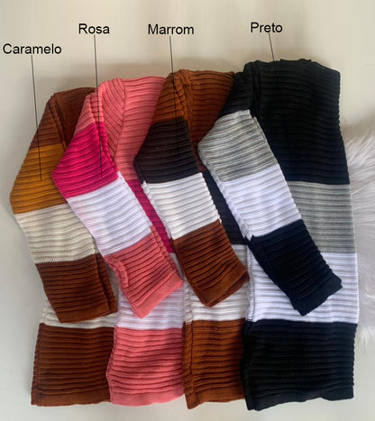 Casaco Tricot Listrado Tricolor - Blumenau